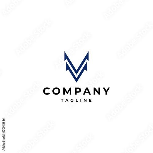 Up arrow logo with a fast effect in a flat design style