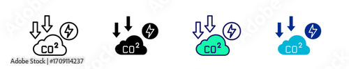 Co2  Icon Set Multiple Style Collection