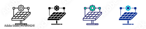 Solar Cell  Icon Set Multiple Style Collection