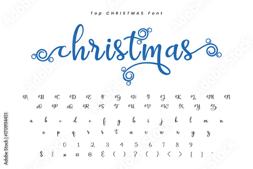 Christmas gingerbread font x mas typeface alphabet set and Santa hat
