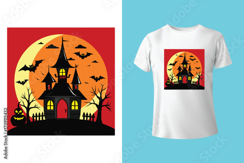 Halloween Pumpkin Vector Illustration T-shirt Design