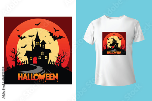 Halloween Pumpkin Vector Illustration T-shirt Design