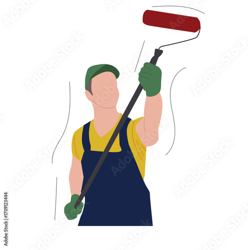  man wearing ihram clothes. Flat Illustration vector, hajj, umrah.