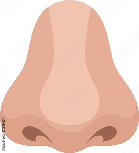 Flat Simple Cartoon Style Human Nose Illustration Design Graphic Element