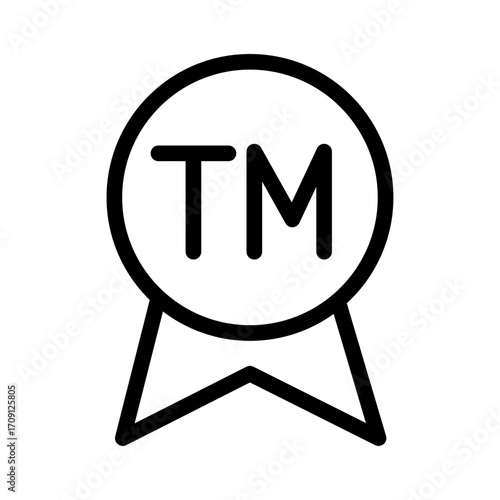 Trademark Badge Line Icon of Intellectual Property Icon Set
