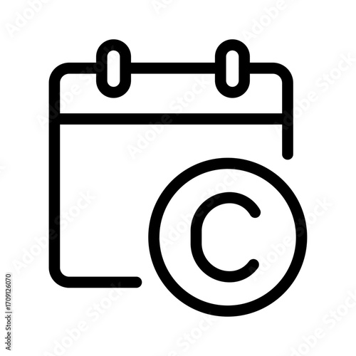 Copyright Date Line Icon of Copyright Icon Set
