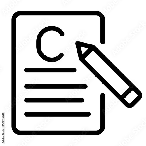 Copyright Application Line Icon of Copyright Icon Set