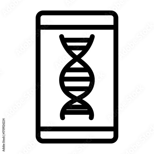 DNA Analysis Line Icon of Medical Research Icon Set