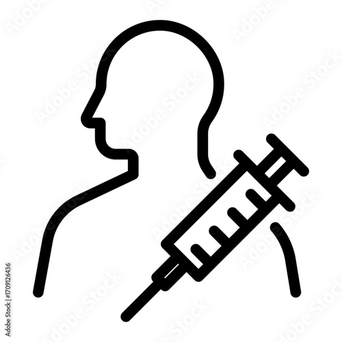 Vaccination on Arm Line Icon of Vaccinations Icon Set