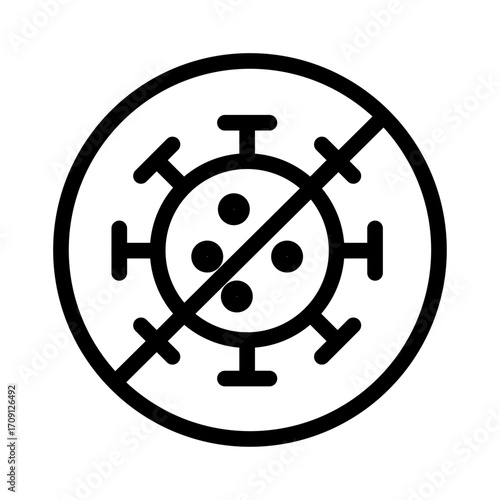 Virus Elimination Line Icon of Vaccinations Icon Set