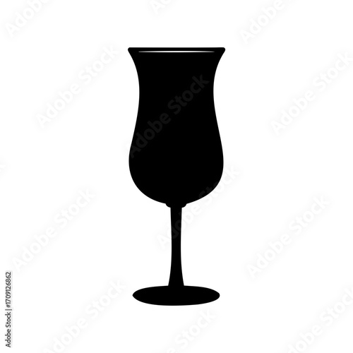 Elegant silhouette of a tall glass, a striking minimalist graphic depiction