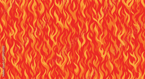 A fiery tapestry of dancing flames in vibrant hues of red and orange.