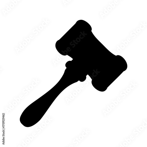 Silhouette of a Gavel Illustrating Law, Justice, and Legal Proceedings Concept