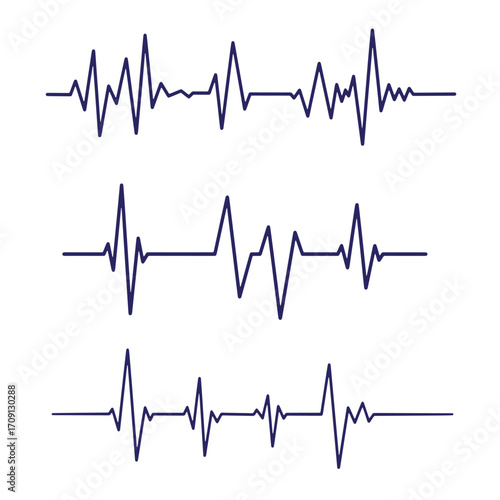 Simplified ecg heartbeat waveform vector illustration for healthcare and medical concepts