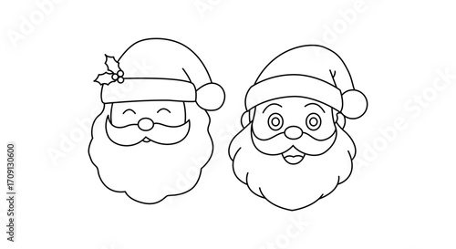 editable stroke of santa claus cartoon