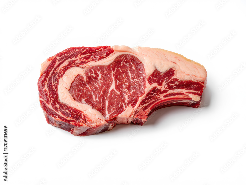 Fototapeta premium Raw Ribeye Beef Steak – Isolated on transparent png