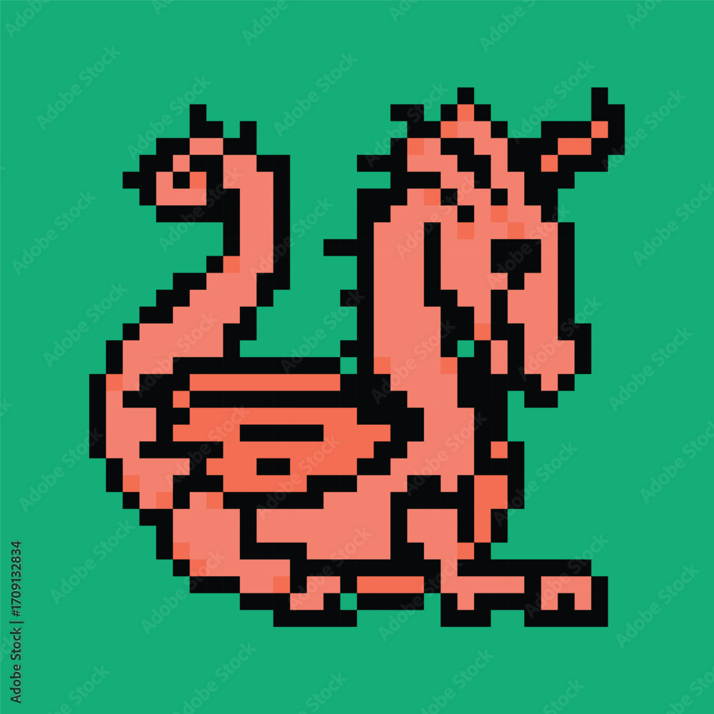 Obraz premium Pixel art medieval vector: knights, castles, dragons, perfect for games, apps, and retro designs. 