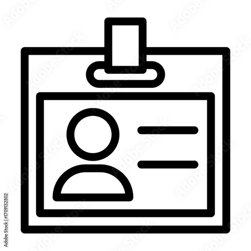 Interview ID Badge Line Icon of Interviews Icon Set