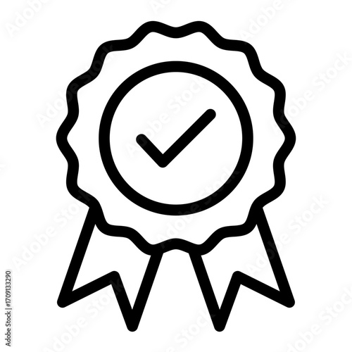 Vote Confirmation (Checkmark Box) Line Icon of Voting and Elections Icon Set