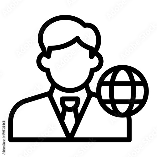 Diplomat Line Icon of Diplomacy and International Relation Icon Set