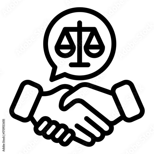 Justice Agreement Line Icon of Public Policy Icon Set