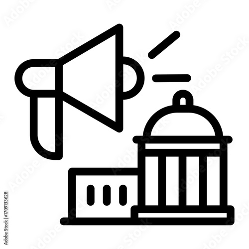 Public Advocacy Line Icon of Public Policy Icon Set