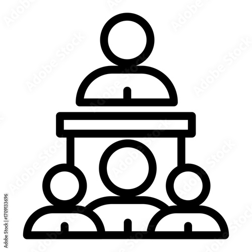 Educational Presentation Line Icon of Civic Engagement Icon Set