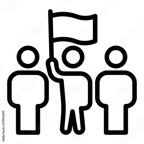 Student Community Line Icon of Civic Engagement Icon Set