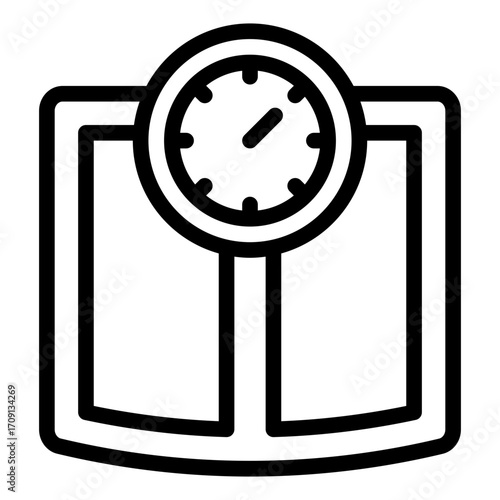 checking body weight outline icon in bathroom or gym