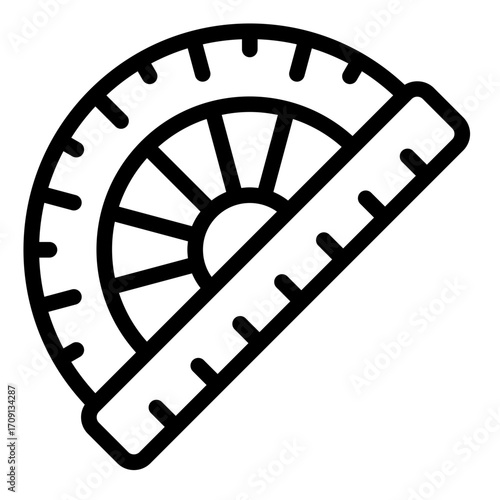 geometry drawing outline icon using protractor in class