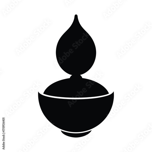 Traditional indian oil lamp silhouette symbolizing light hope and spirituality diwali celebration
