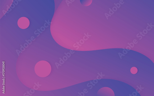 Modern Abstract Gradient Background in Purple and Pink with Fluid Shapes and Circles. Illustration vector 10 eps.