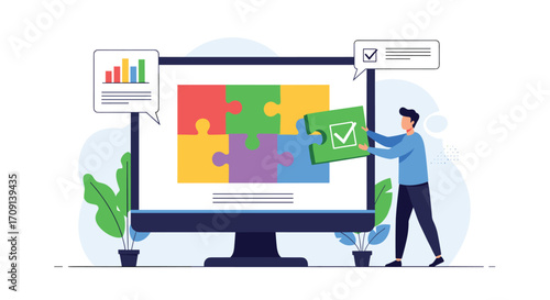 Illustrating the process of successfully completing a complex project step by step.