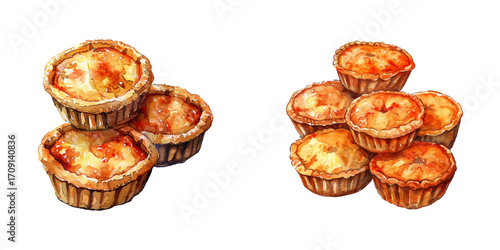 mince pies watercolor vector illustration