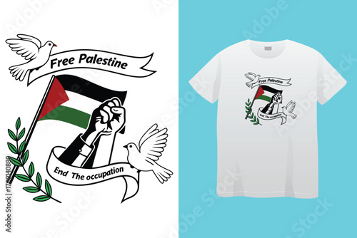 Stop Genocide Free Palestine T-Shirt Design
