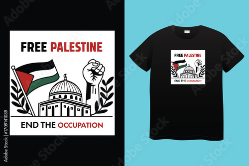Stop Genocide Free Palestine T-Shirt Design