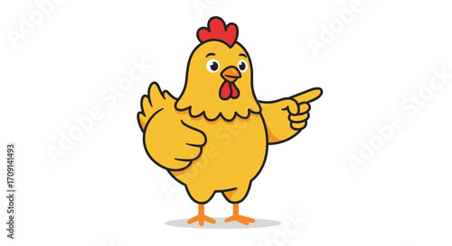 Cartoon Chicken Character Vector with Playful Expression