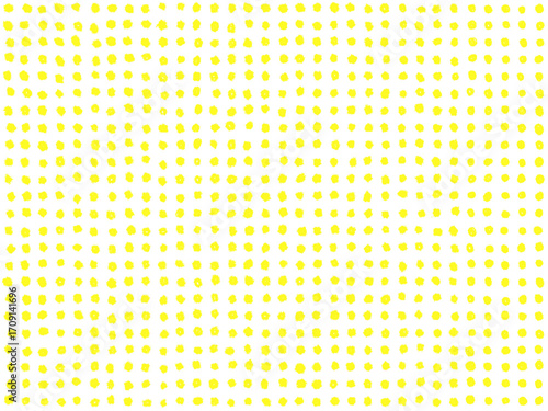 手描きあしらいセット　ドット　黄色　水玉模様