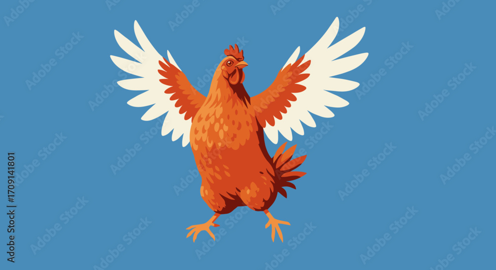 Fototapeta premium Fun and Playful Cartoon Chicken Illustrations