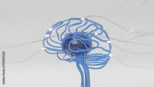 Artificial intelligence brain neural network ai connections machine learning concept technology design