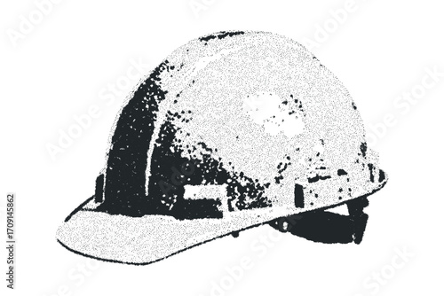 Hard Hat Object Protective Gear. Vector hand drawn illustration