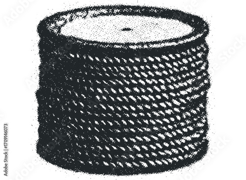 Coiled Rope on Transparent. Vector hand drawn illustration