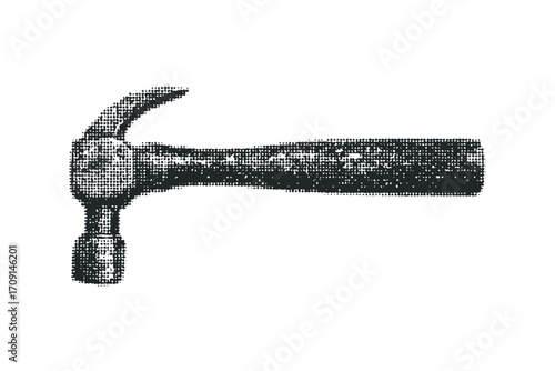 Hammer icon for tool or construction. Vector hand drawn illustration