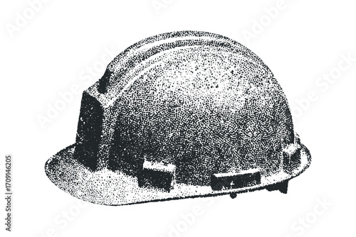 Hard hat construction safety protective headwear on white. Vector hand drawn illustration