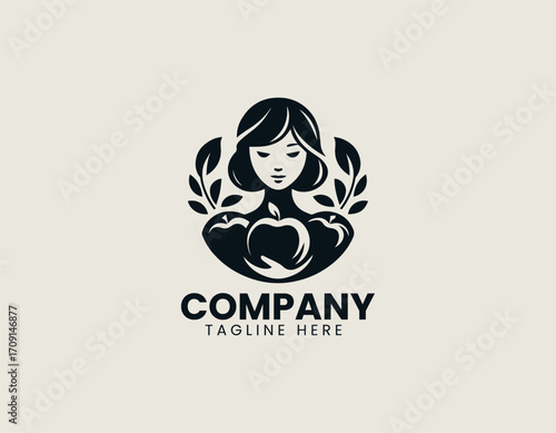 Young Girl With Apples Logo