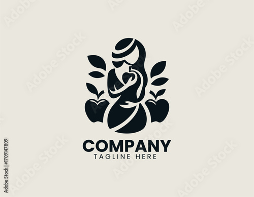 Young Girl With Apples Logo