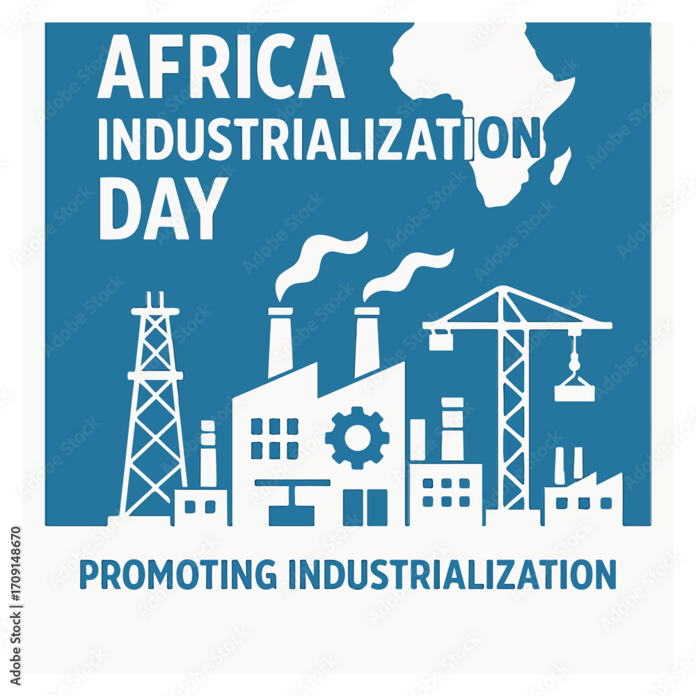 Obraz premium Africa Industrialization Day Flyer Economic Growth Development Awareness Design