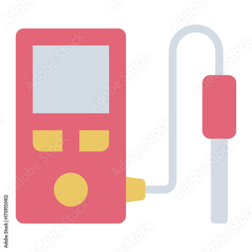 testing liquid quality flat icon using ph meter in lab