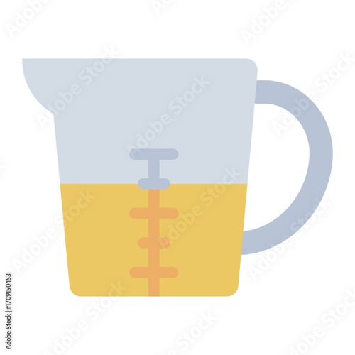 liquid volume measure flat icon using jug in kitchen task