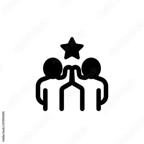 Leadership Highlight Line Icon of Team Building Icon Set